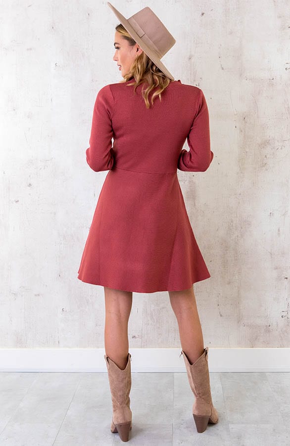 Wavy A-lijn Jurk Dust Pink – shoparchief, foto 3