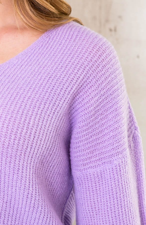 Basic Soft V-Trui Lila – shoparchief, foto 5