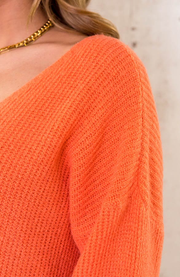 Basic Soft V-Trui Oranje – shoparchief, foto 5