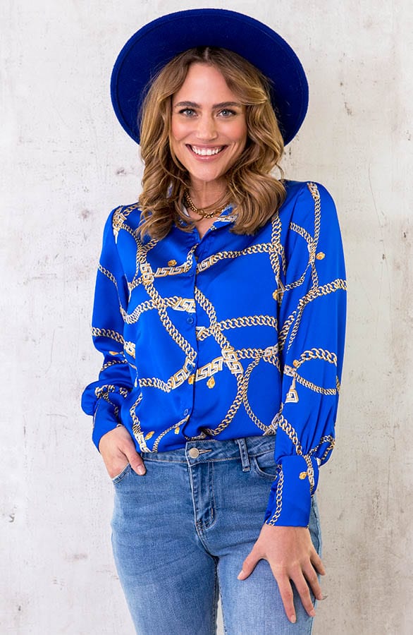Chain Blouse Kobalt – shoparchief, foto 2
