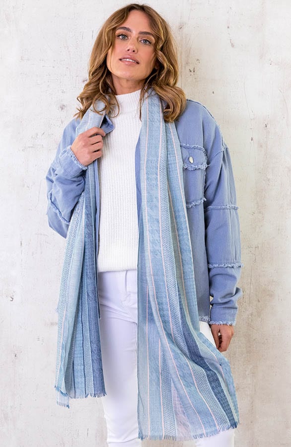 Cotton Oversized Jacket Jeansblauw – shoparchief, foto 6