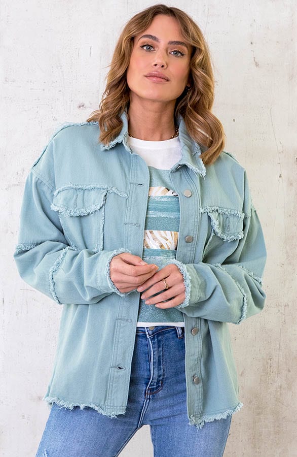 Cotton Oversized Jacket Mint – shoparchief, foto 2