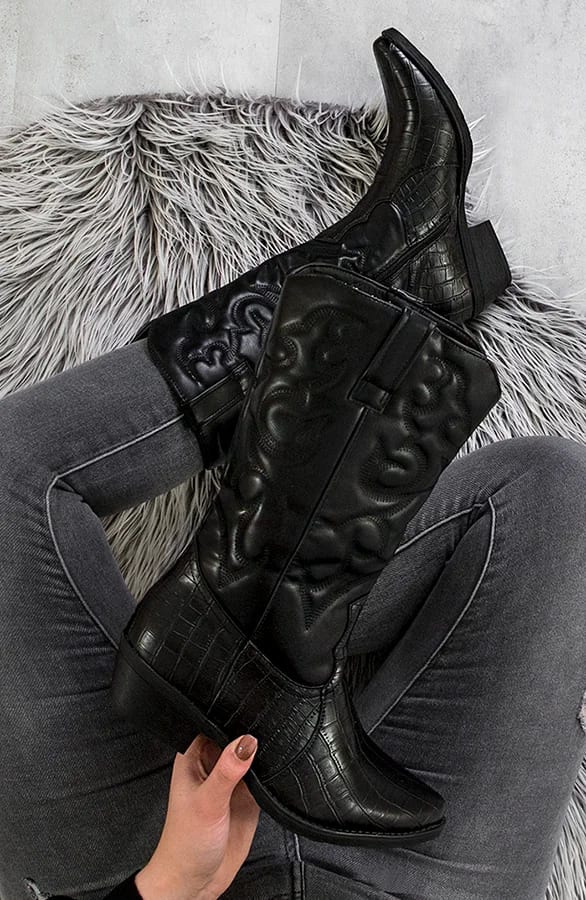 Cowboy Boots Snake Schwarz, Shoparchiv, Foto 1