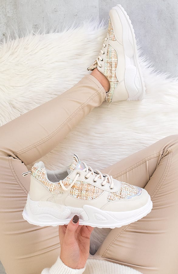 Dad Sneaker Tweed Beige – shoparchief, foto 1