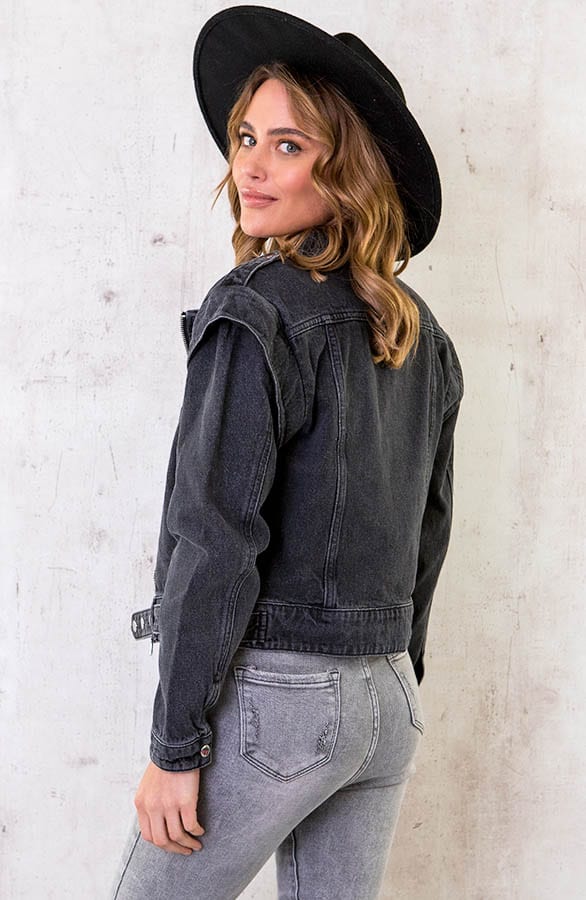 Exclusive Denim Jacket 2 in 1 Zwart – shoparchief, foto 4