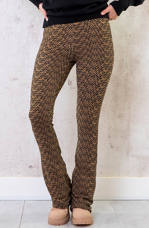 Flared Broek Deluxe Print Camel – shoparchief, foto 1