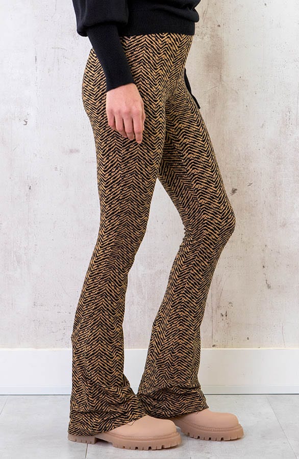 Flared Broek Deluxe Print Camel – shoparchief, foto 2