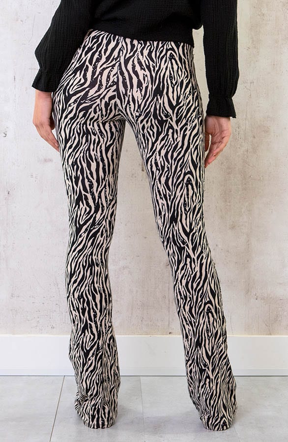 Flared Broek Zebra Beige – shoparchief, foto 3