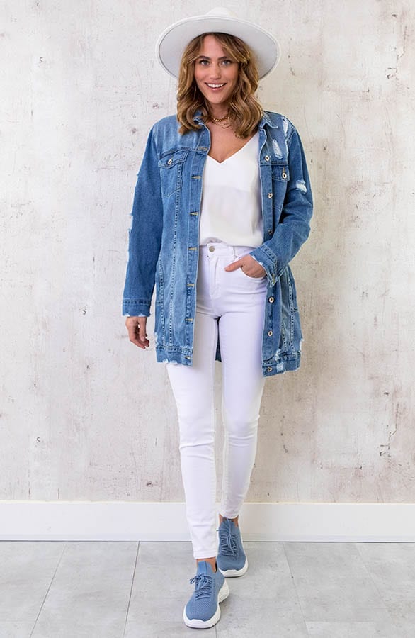 High Waist Jeans Damen Weiß, Shoparchiv, Foto 4