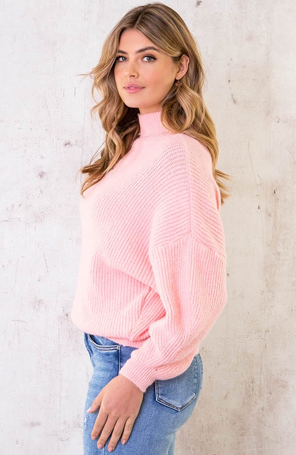 Knitted Sweater Koraalroze – shoparchief, foto 4