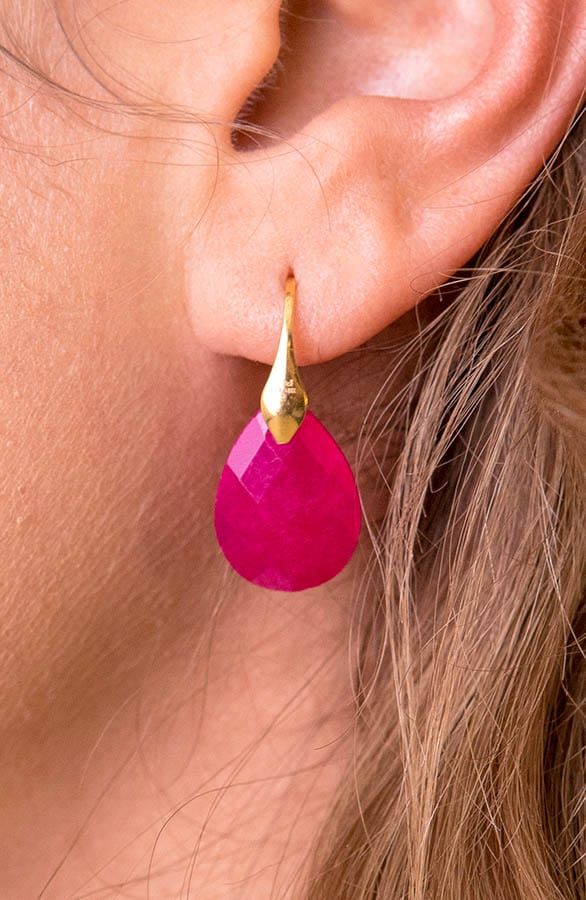 Kristal Oorbel Fuchsia – shoparchief, foto 2