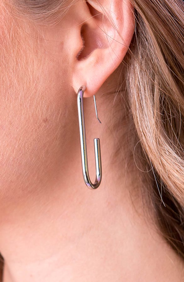 Lange Ovale Oorbellen Zilver – shoparchief, foto 2