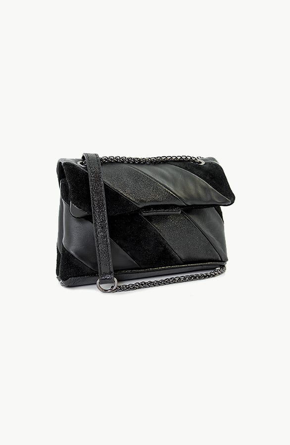 Leather Rainbow Chain Bag Small Zwart – shoparchief, foto 1