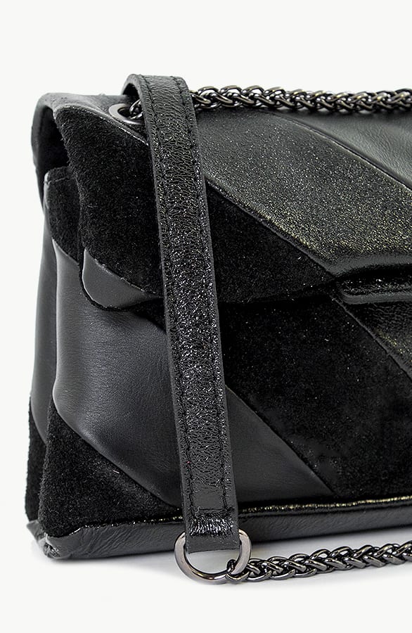 Leather Rainbow Chain Bag Small Zwart – shoparchief, foto 2