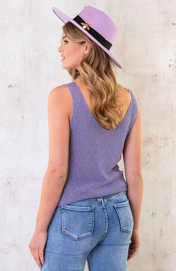 Lurex Top Loose Fit Paars – shoparchief, foto 4