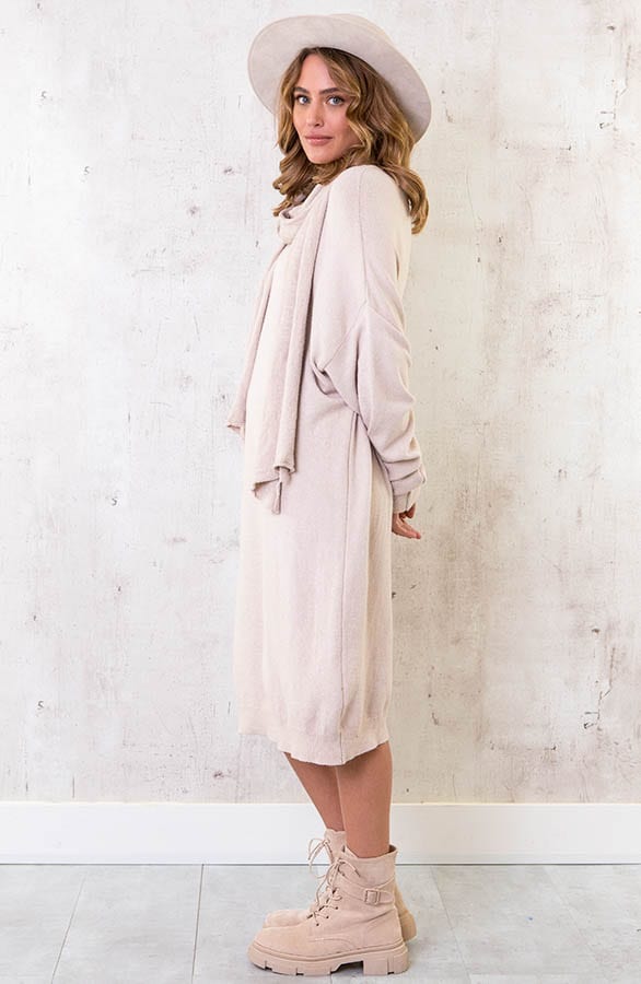 Oversized Comfy Jurk Beige – shoparchief, foto 3