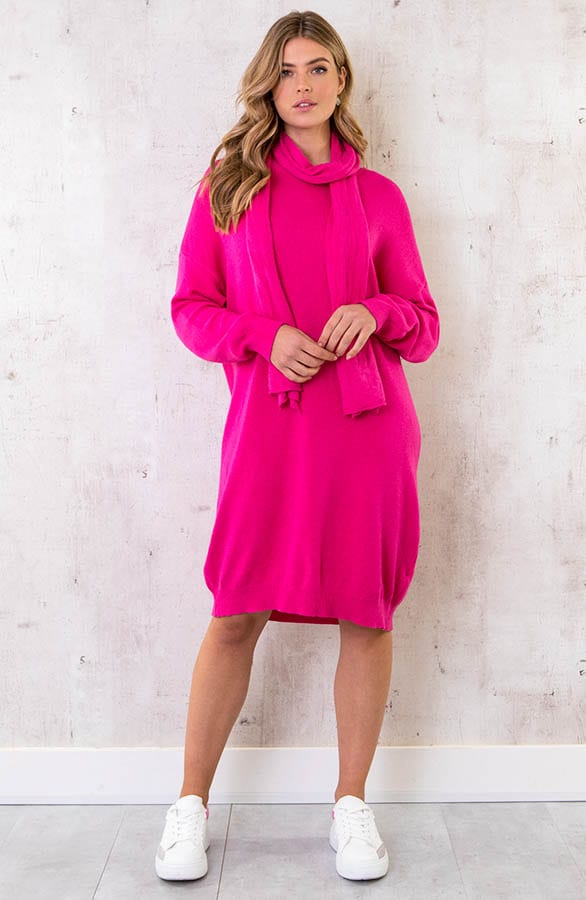 Oversized Comfy Jurk Fuchsia – shoparchief, foto 2