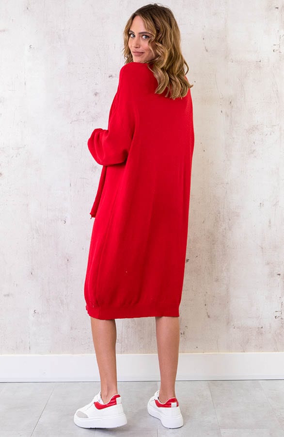 Oversized Comfy Jurk Rood – shoparchief, foto 3