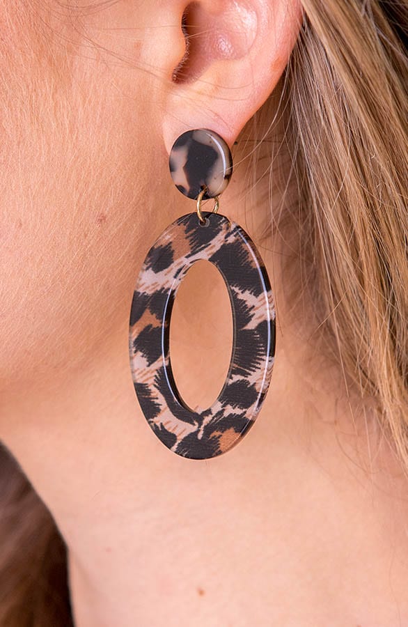 Oval Leopard Oorbellen – shoparchief, foto 2