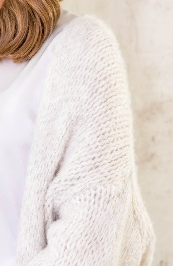 Oversized Knitted Vest Beige Gemeleerd – shoparchief, foto 5