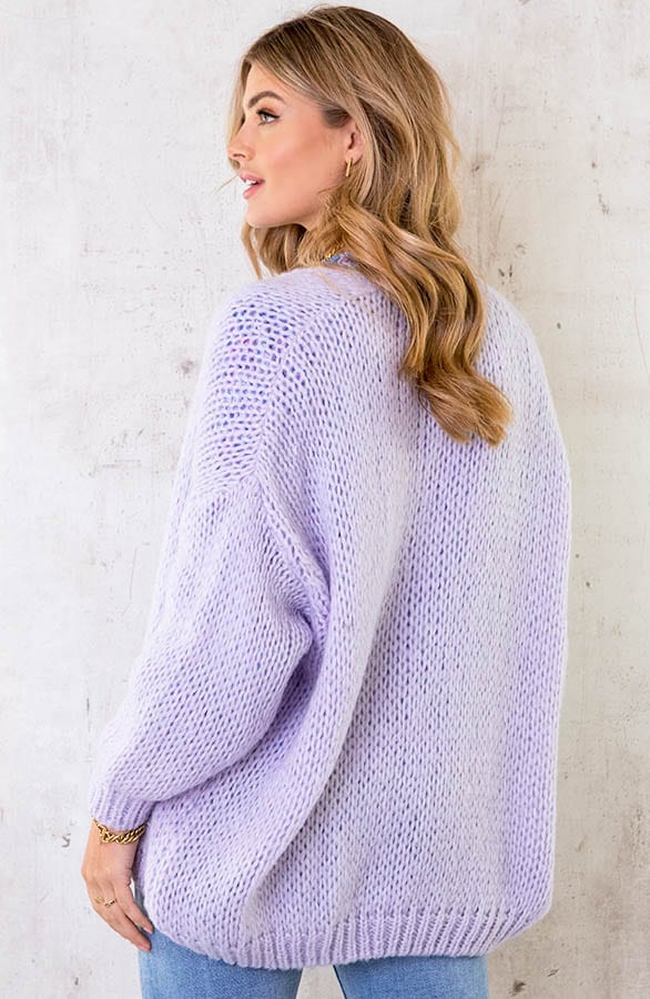 Oversized Knitted Vest Lilac – shoparchief, foto 4