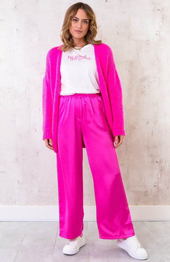 Satijnen Palazzo Broek Fuchsia – shoparchief, foto 5