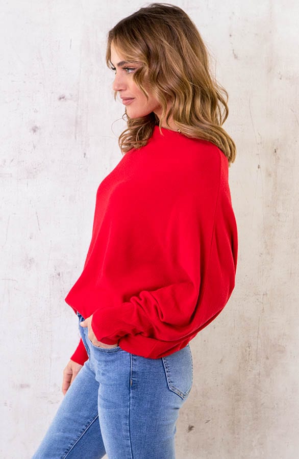 Oversized Soft Pullover Rot, Shoparchiv, Foto 3