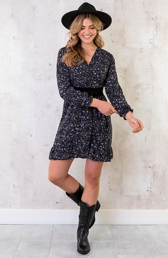 Overslag print jurk Lila – shoparchief, foto 6