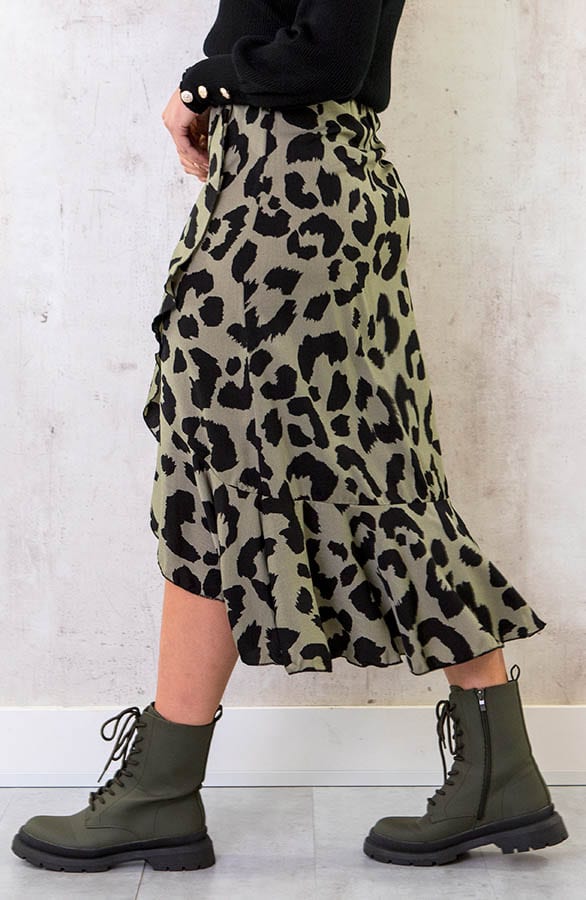 Panterprint Overslag Midi Rok Army – shoparchief, foto 2