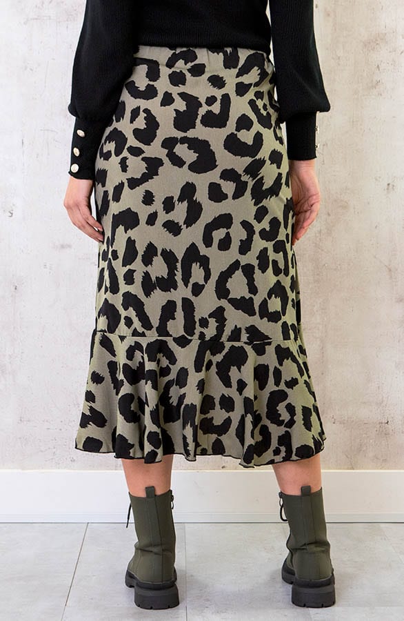 Panterprint Overslag Midi Rok Army – shoparchief, foto 3