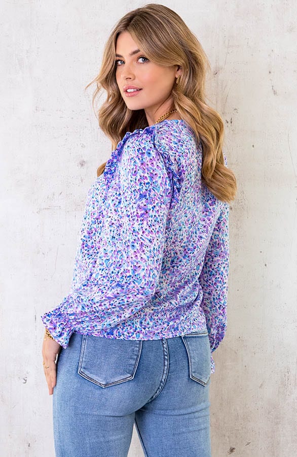 Print Blouse Floral Violet – shoparchief, foto 4