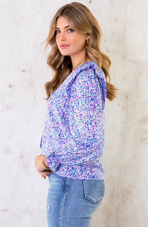 Print Blouse Floral Violet – shoparchief, foto 3