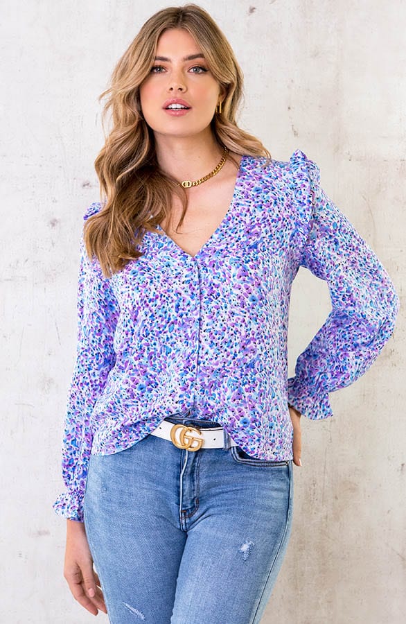 Print Blouse Floral Violet – shoparchief, foto 2