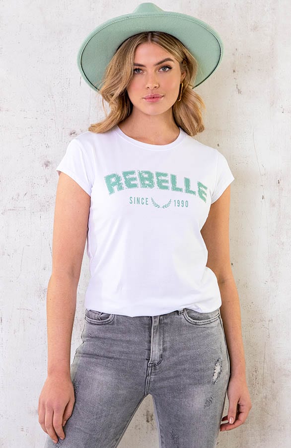 Rebelle Top Wit Mint – shoparchief, foto 1