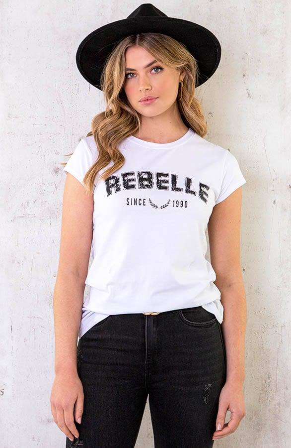 Rebelle Top Wit Zwart – shoparchief, foto 2