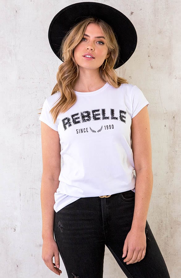 Rebelle Top Wit Zwart – shoparchief, foto 1