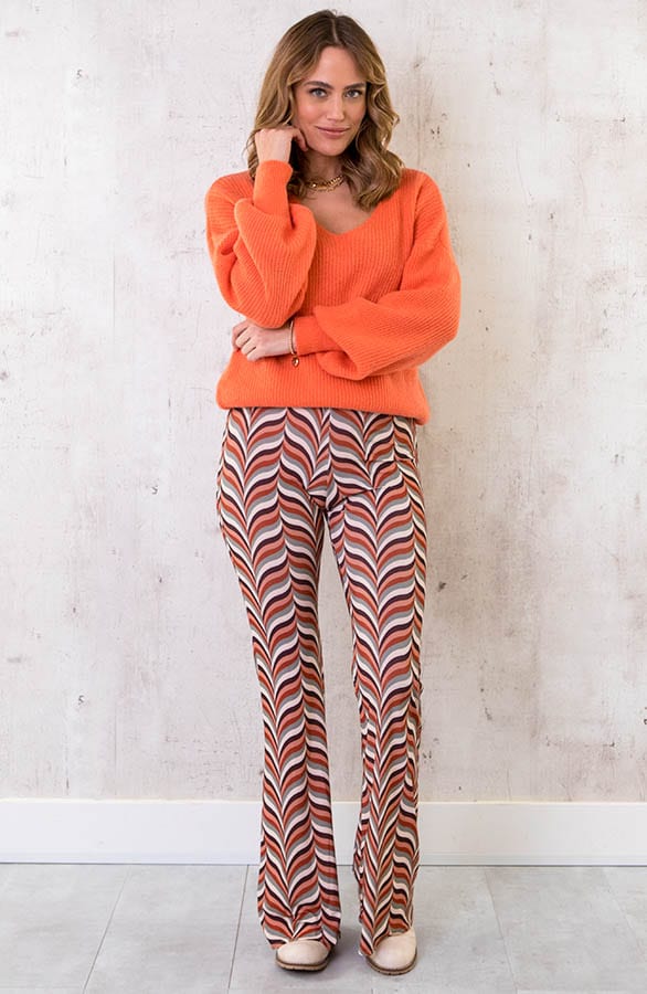 Retro Flared Broek Koraal – shoparchief, foto 4