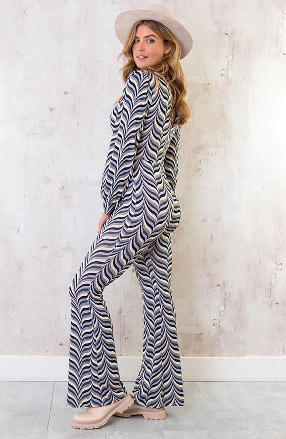 Retro Print Jumpsuit Blauw – shoparchief, foto 2