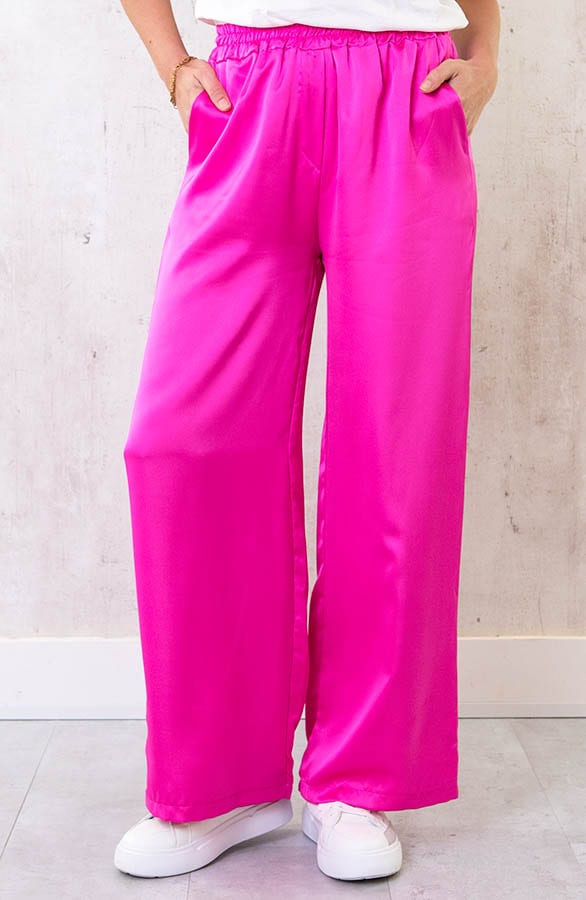 Satijnen Palazzo Broek Fuchsia – shoparchief, foto 1