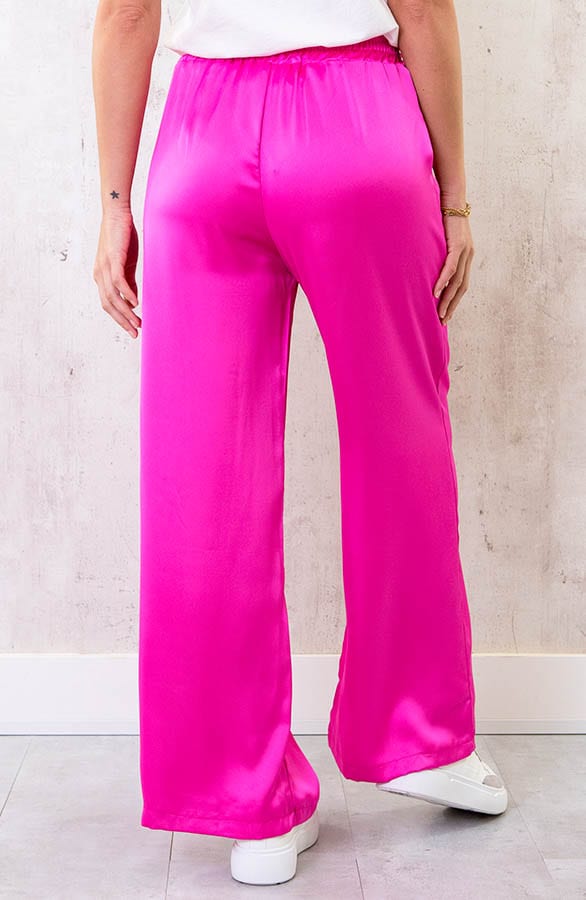Satijnen Palazzo Broek Fuchsia – shoparchief, foto 3