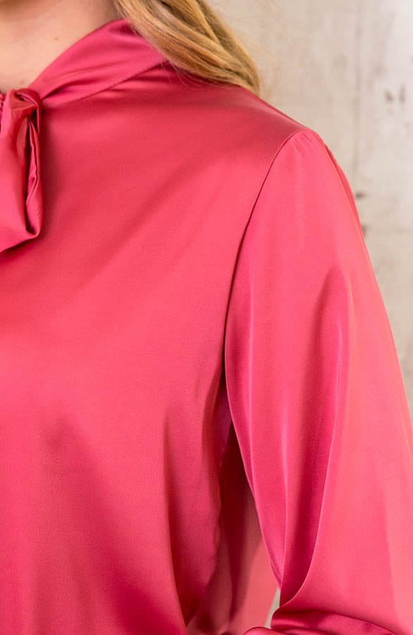 Satijnen Strik Blouse Dust Roze – shoparchief, foto 5