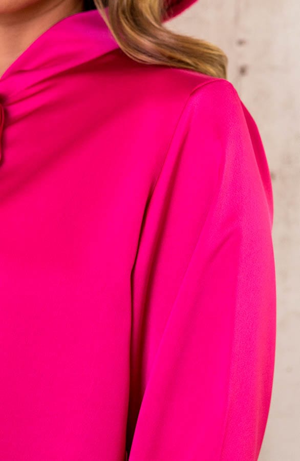 Satijnen Strik Blouse Fuchsia – shoparchief, foto 5