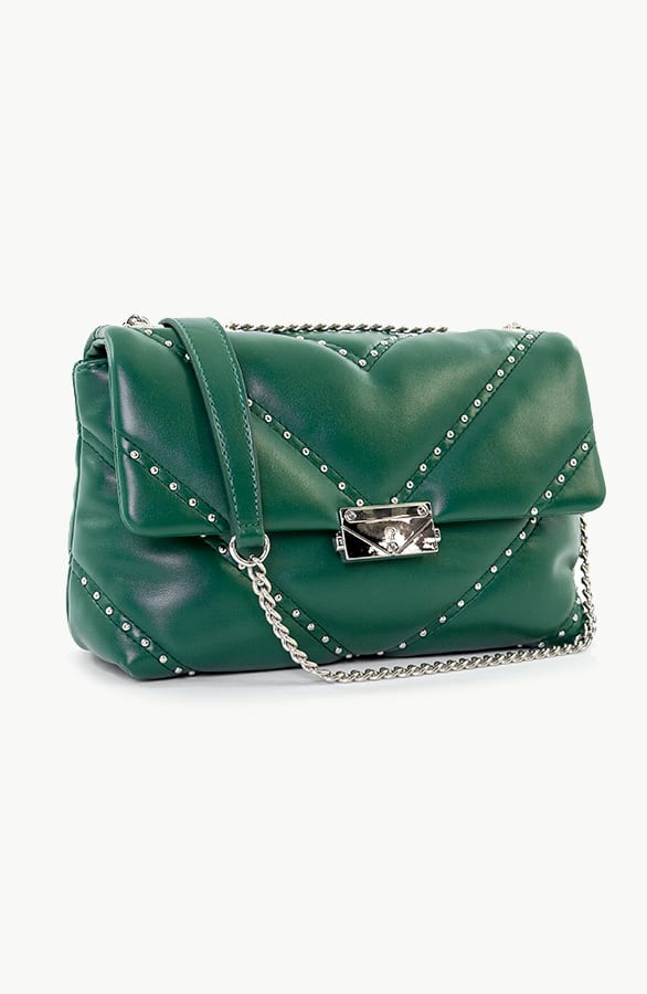 Schoudertas Met Studs Smaragd – shoparchief, foto 1