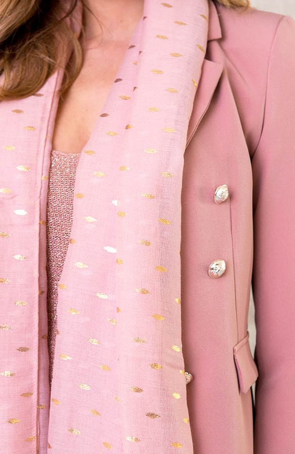 Sjaal Met Gouden Leaves Roze – shoparchief, foto 2