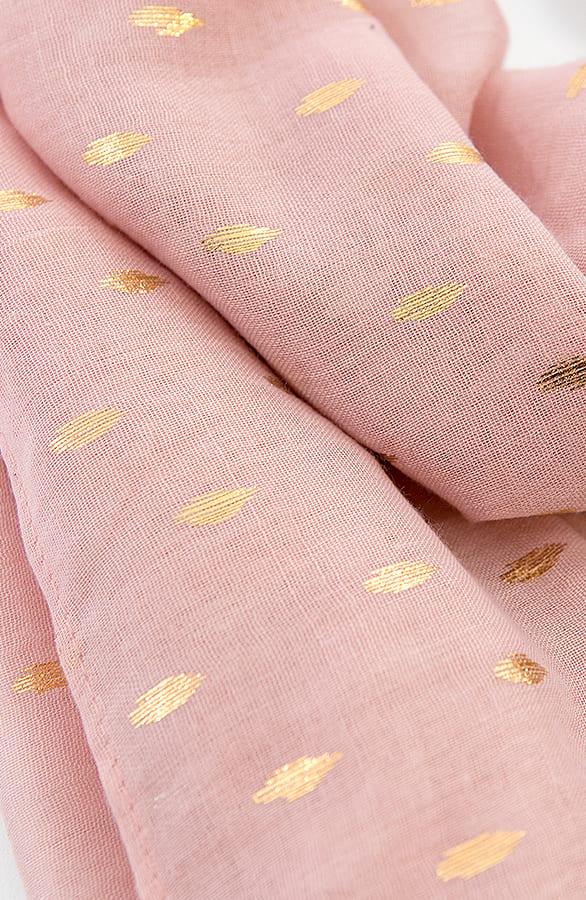 Sjaal Met Gouden Leaves Roze – shoparchief, foto 4
