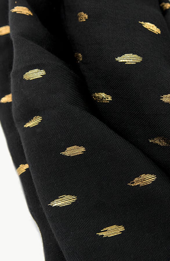 Sjaal Met Gouden Leaves Zwart – shoparchief, foto 4