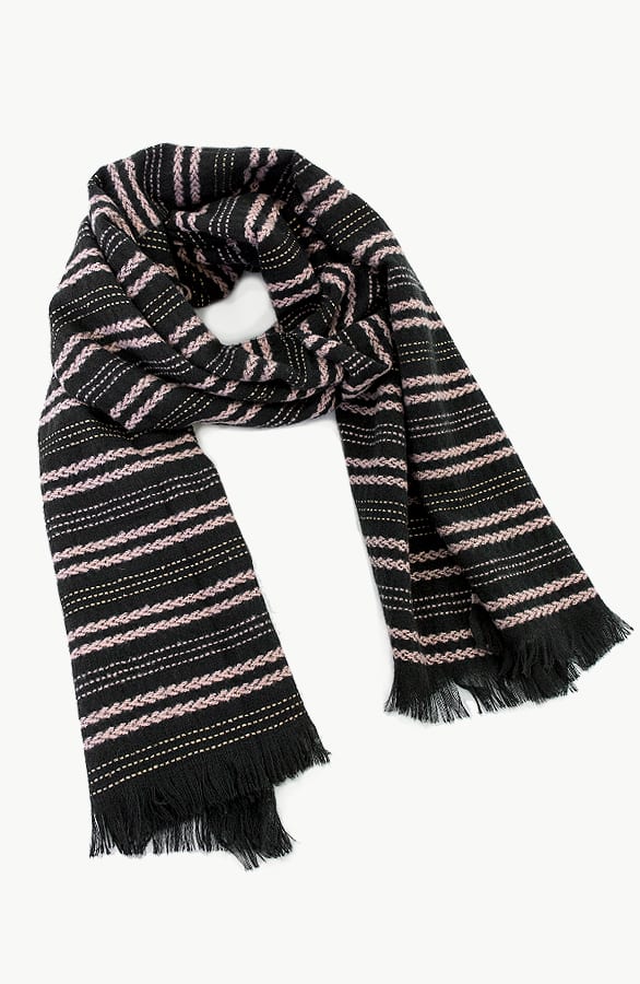 Sjaal Met Strepen Zwart Roze – shoparchief, foto 3