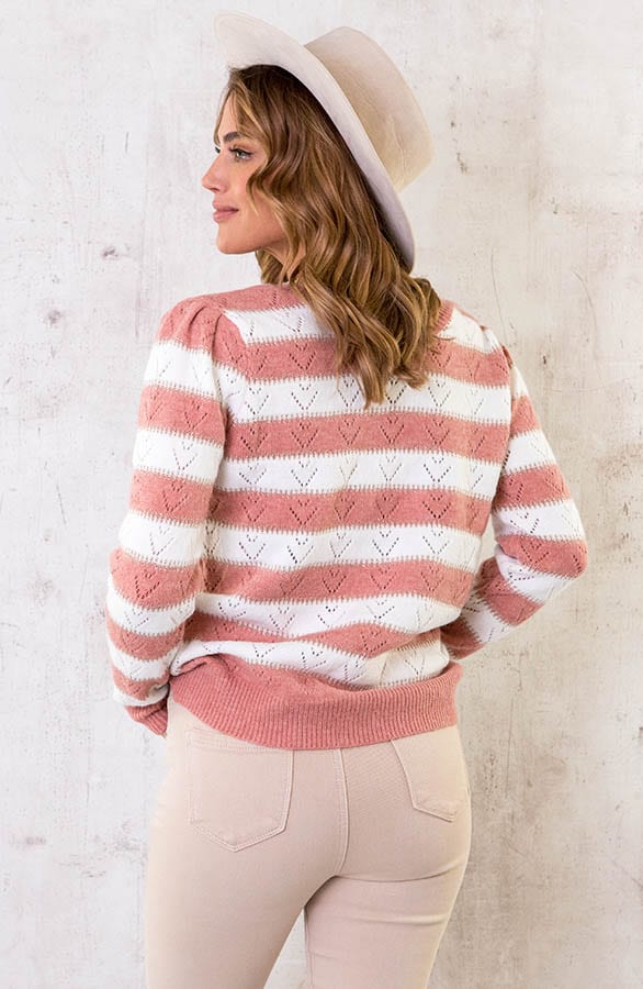 Strepen Lurex Patroon Trui Roze – shoparchief, foto 4