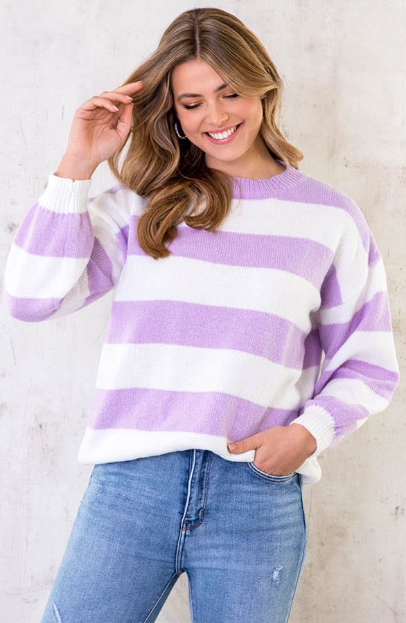 Strepen Trui Lila – shoparchief, foto 2