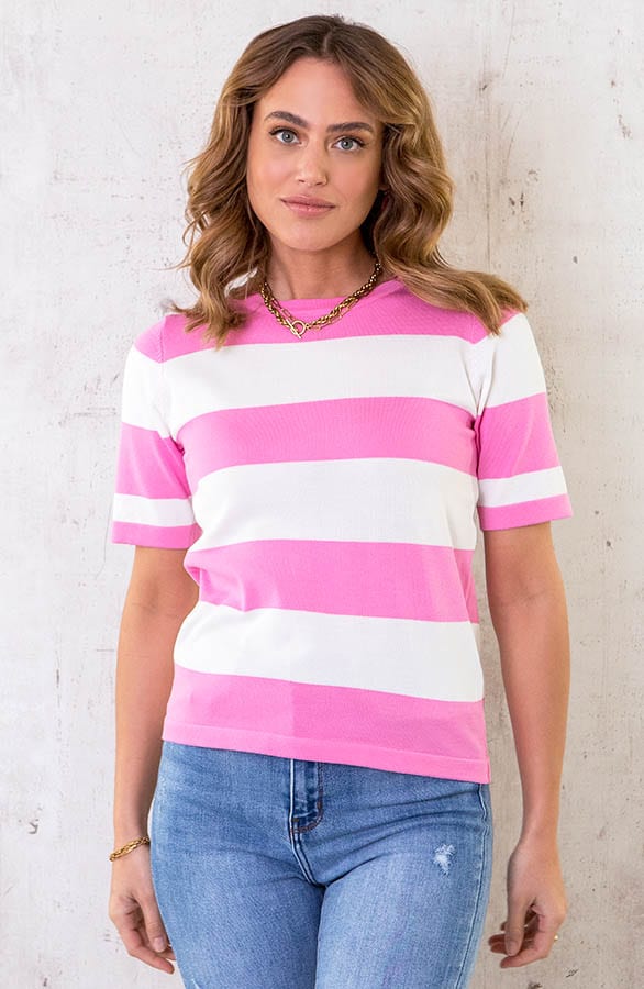 Top Met Strepen Roze Wit – shoparchief, foto 3
